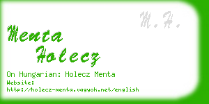 menta holecz business card